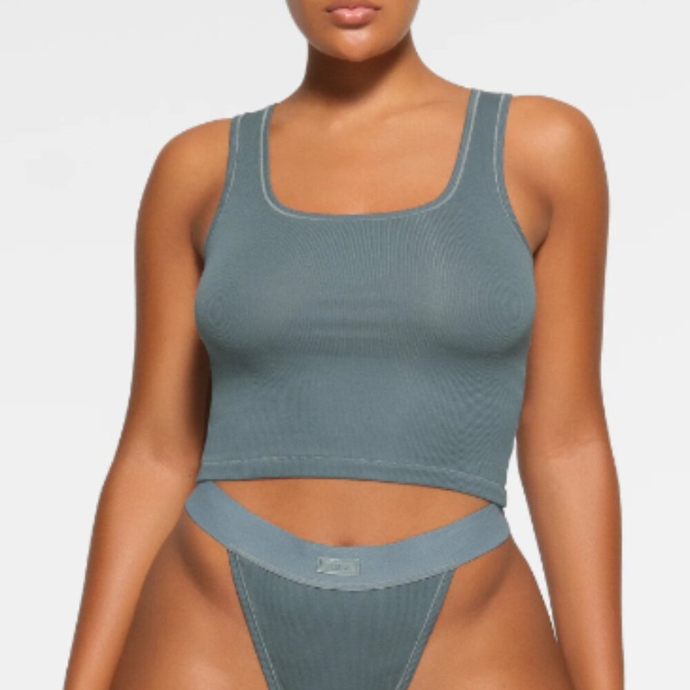 SKIMS COTTON RIB TANK | KYANITE